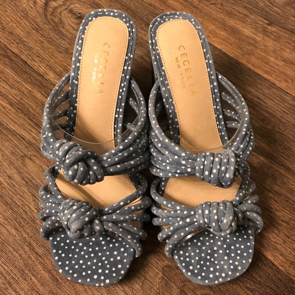 Cecelia New York Harper Blue Knotted Suede Mule - Picture 7 of 8